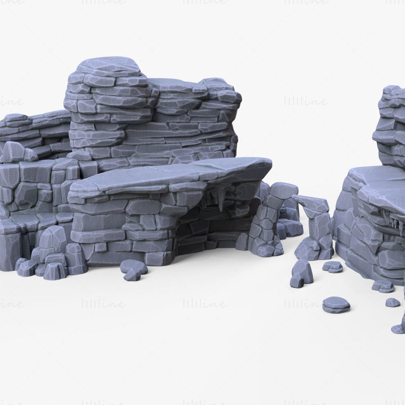 Stylized Stone Rock 3D Model Pack