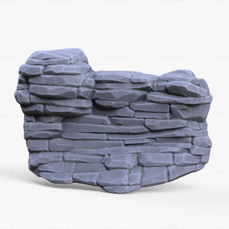 Modelo 3D de roca no realista