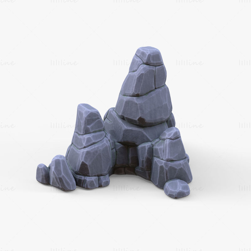 非現実的な岩の 3D モデル