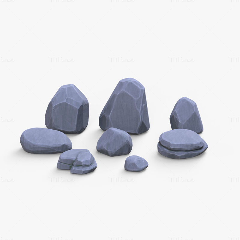 Modelo 3D de rocha não realista