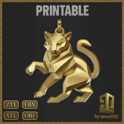 Stilizált tigris ékszer medál design 3D nyomtatási modell