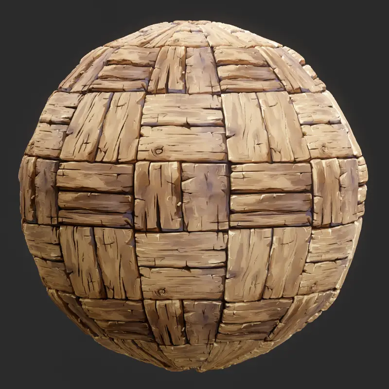 Stylized Tileable Hand Painted Wood Seamless Texture