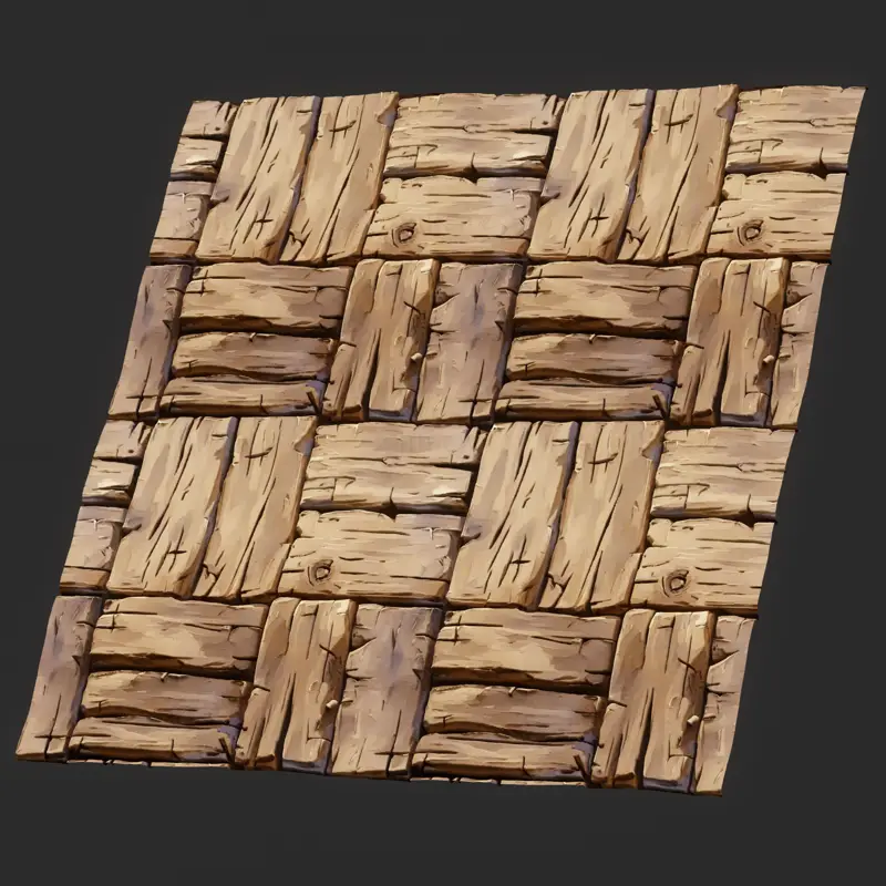 Stylized Tileable Hand Painted Wood Seamless Texture