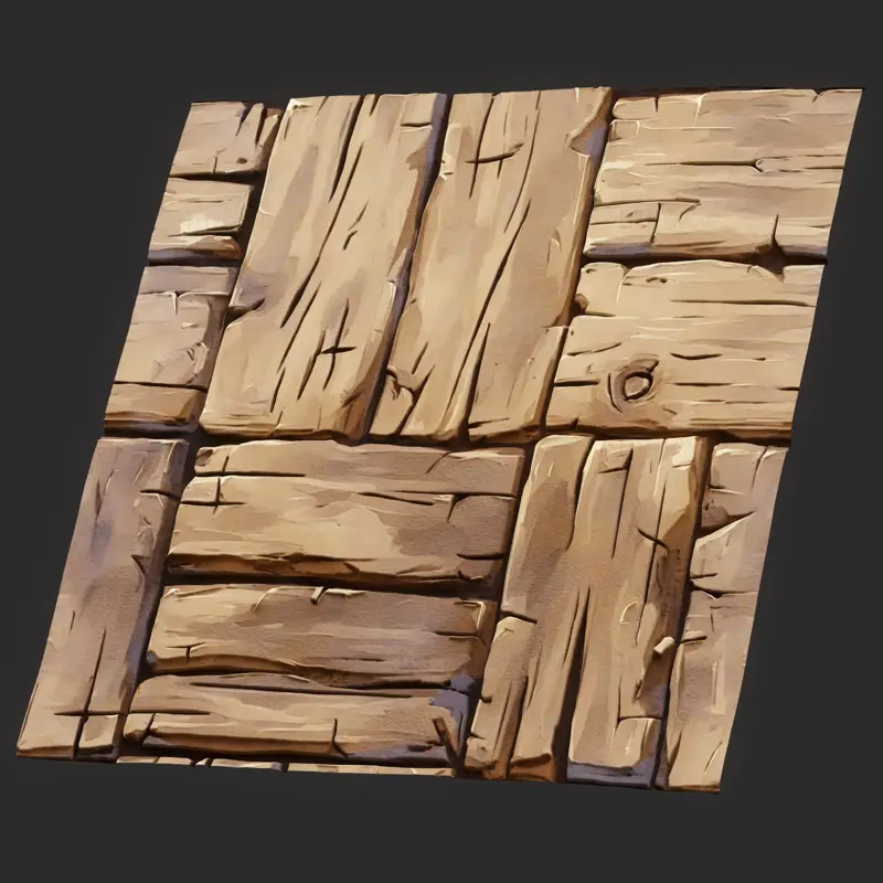 Stylized Tileable Hand Painted Wood Seamless Texture