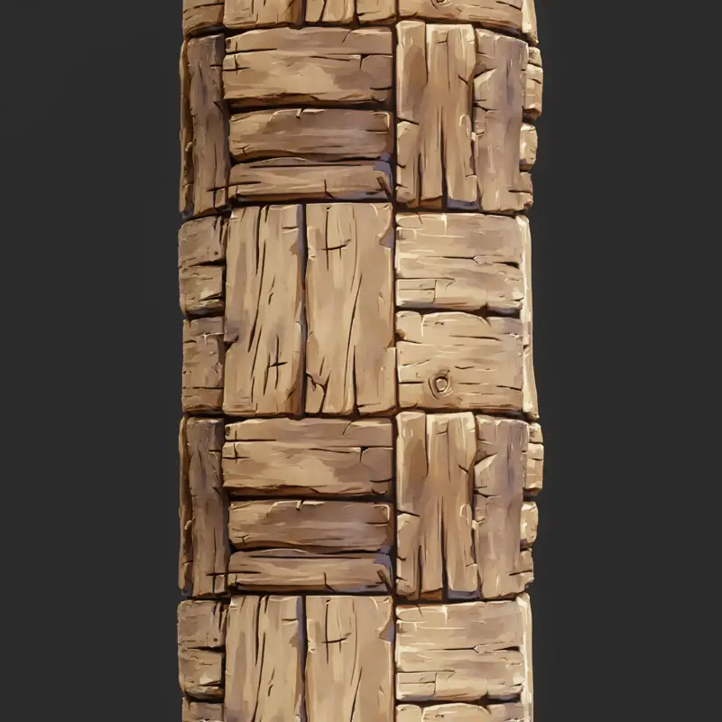 Стилизованная бесшовная текстура дерева с ручной росписью