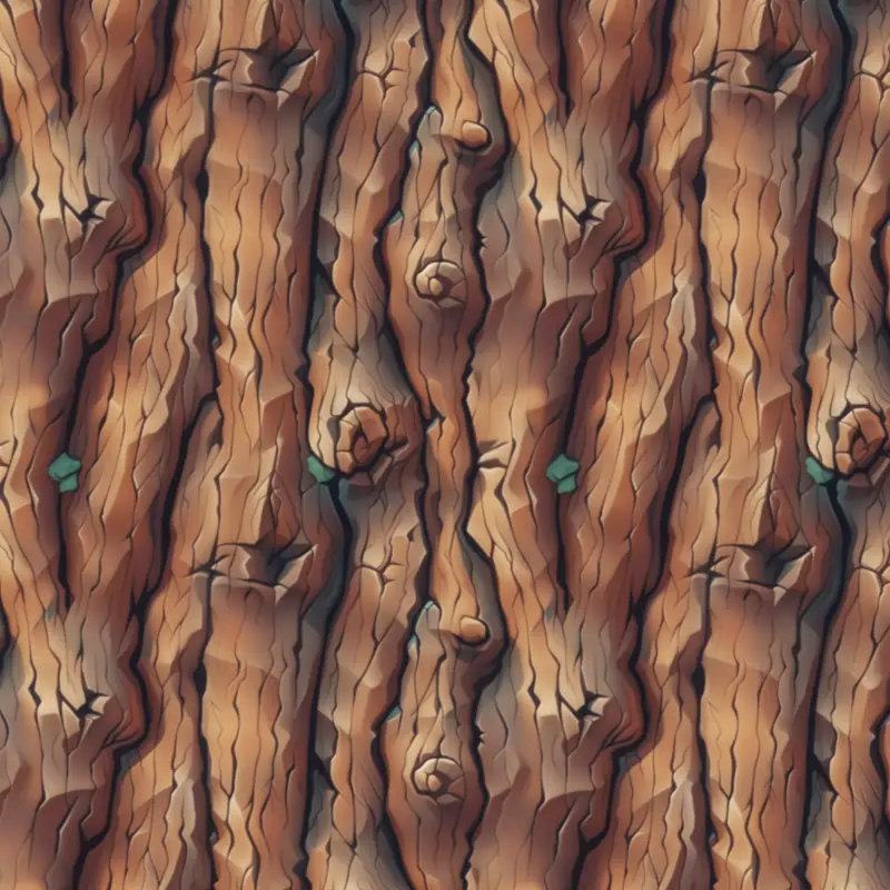 Stylized Tree Bark Seamless Texture PNG