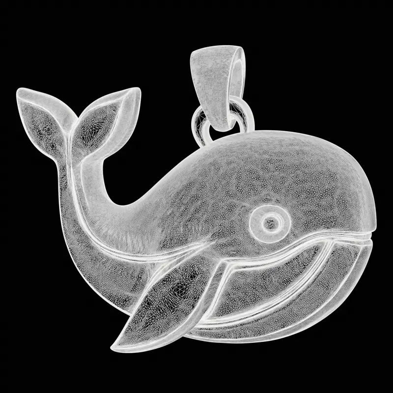 风格化的鲸鱼珠宝设计3D打印模型