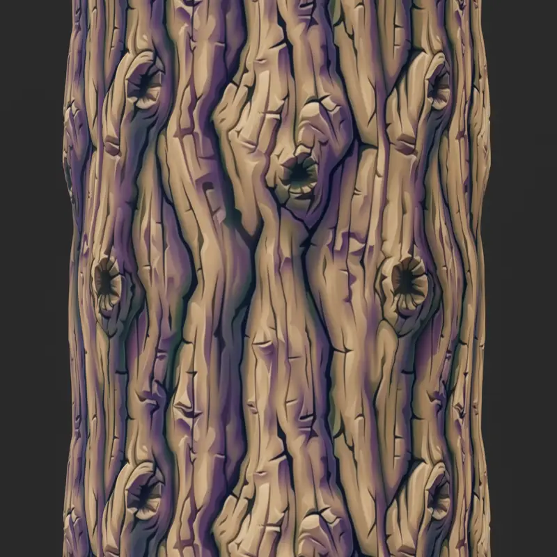 Stylized Wood Bark Seamless Texture