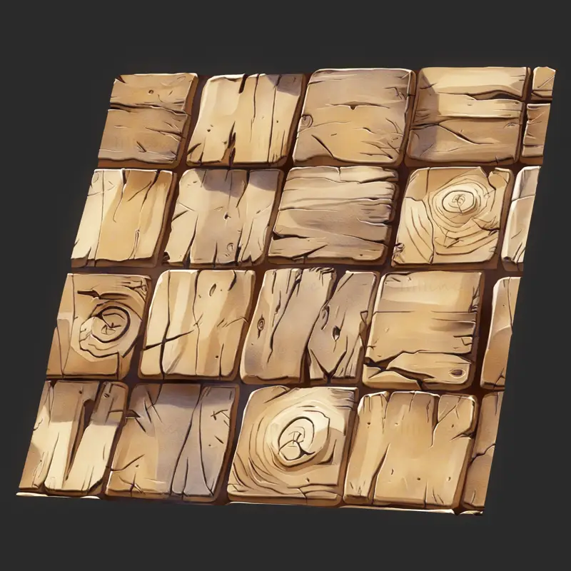 Stylized Wood Block Seamless Texture