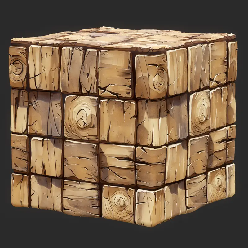 Stylized Wood Block Seamless Texture