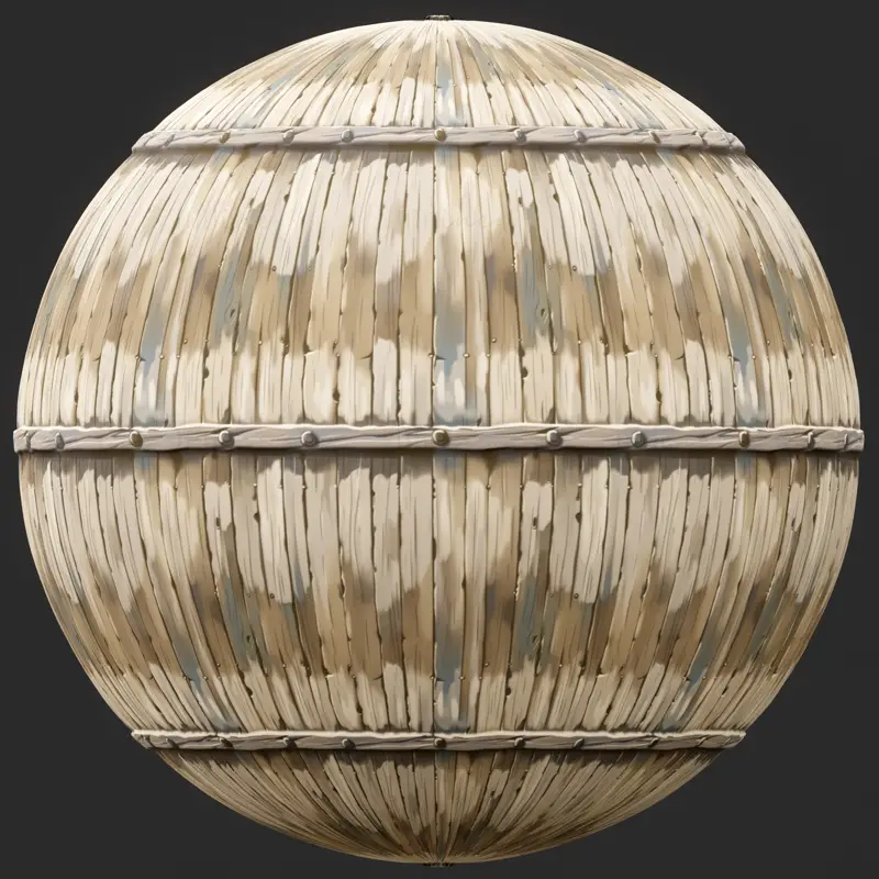 Stylized Wood Fence with Nail Seamless Texture