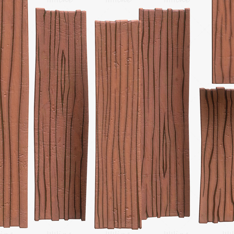 Model 3D de scândură de lemn stilizat