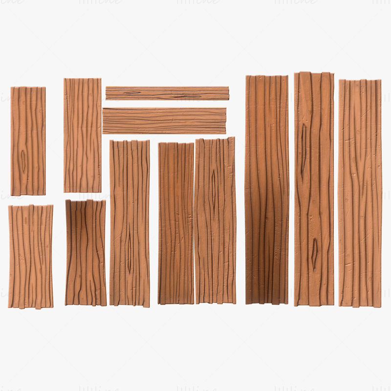 Stylized Wood Planks 3D Model