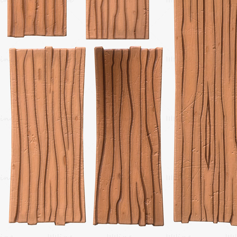 Stylized Wood Planks 3D Model