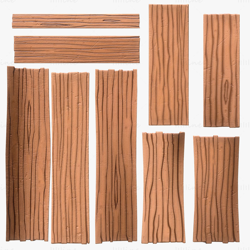 Stylized Wood Planks 3D Model