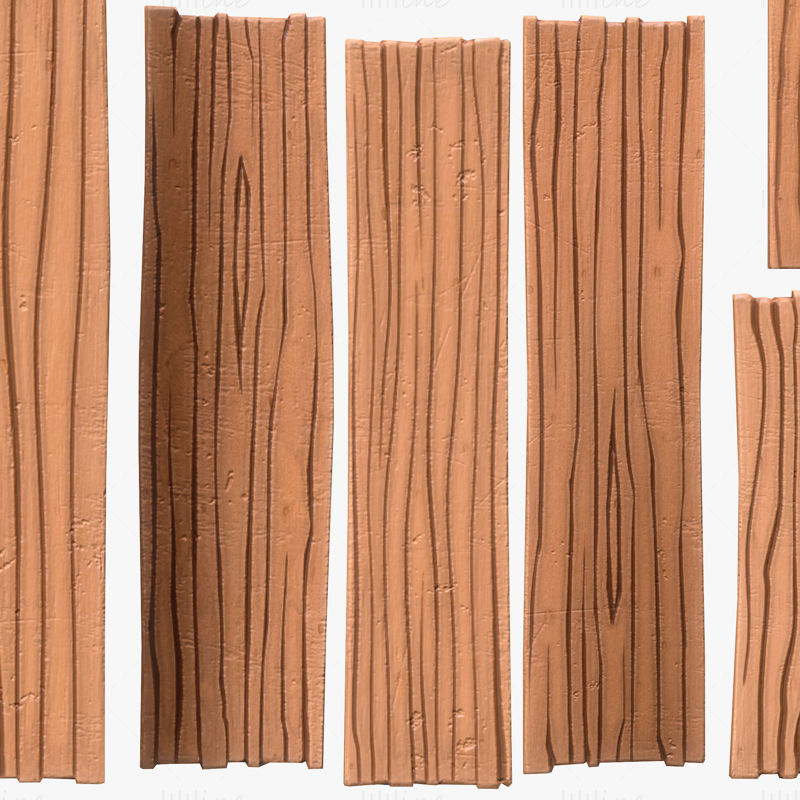 Stylized Wood Planks 3D Model