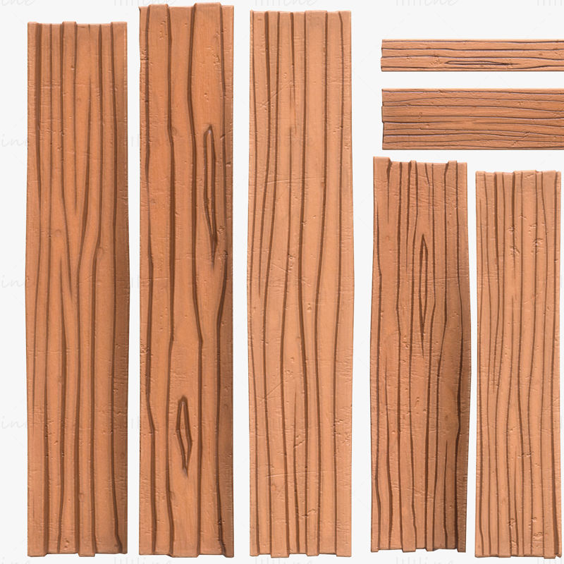 Stylized Wood Planks 3D Model