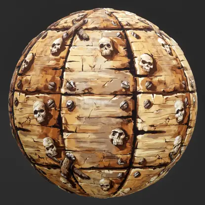 Безшевна текстура на стилизиран дървен череп
