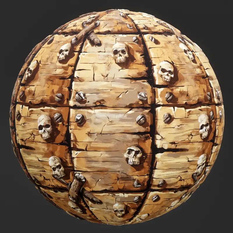 Stylizovaná dřevěná lebka bezešvá textura