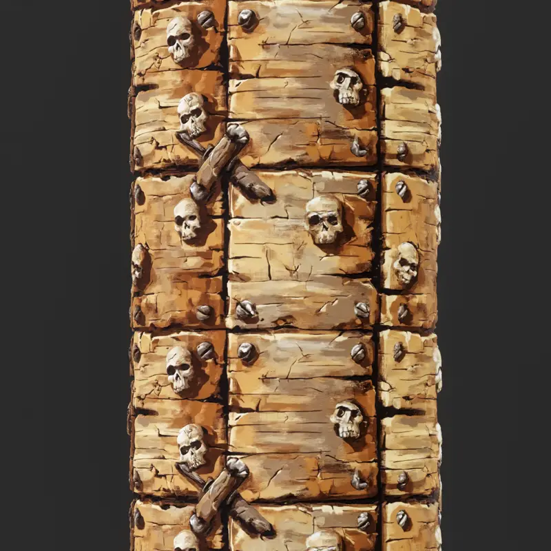 Stylized Wood Skull Seamless Texture