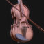 Modèle 3D de violon en bois stylisé
