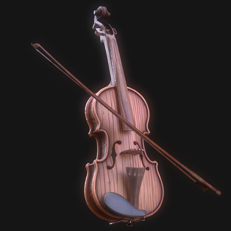 木製バイオリン3Dモデル