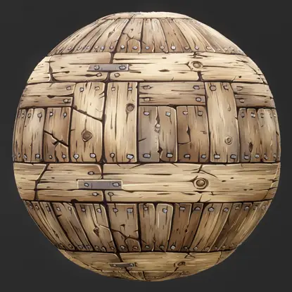 Stylized Wood with Nails Seamless Texture