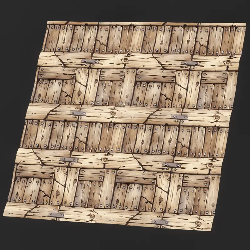 Stylized Wood with Nails Seamless Texture