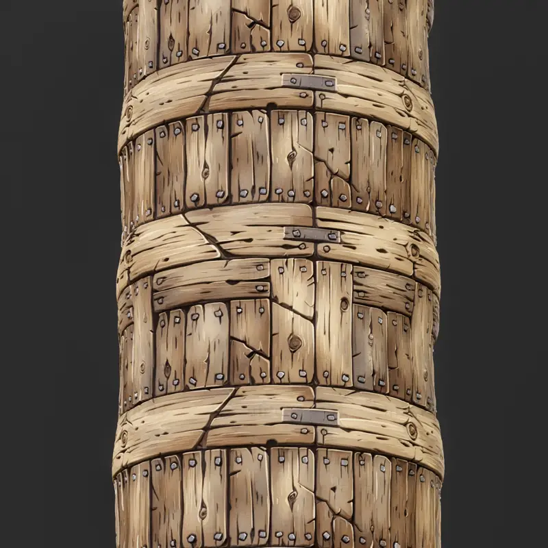 Stylized Wood with Nails Seamless Texture