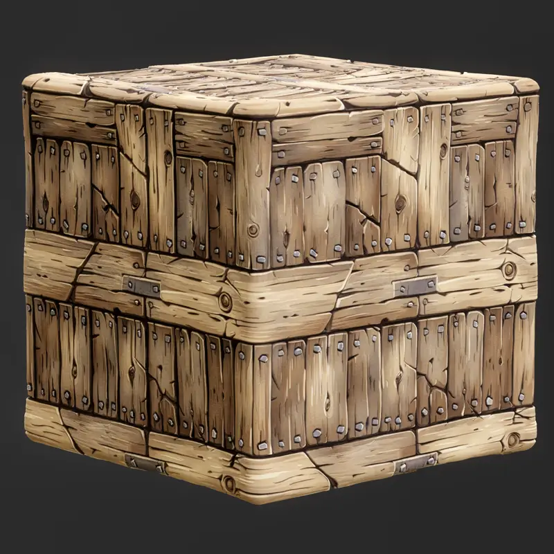 Stylized Wood with Nails Seamless Texture