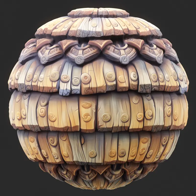 Stylized Wooden Roof Seamless Texture