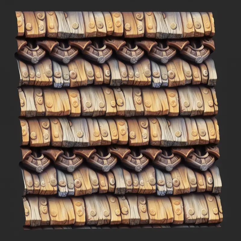 Stylized Wooden Roof Seamless Texture
