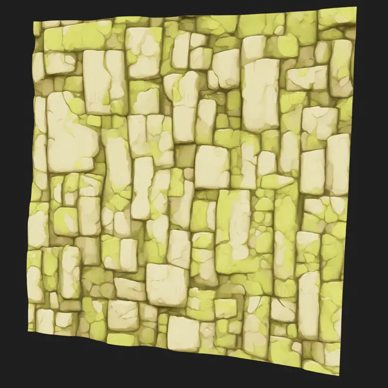 Textura sem emenda de tijolo verde amarelo estilizado
