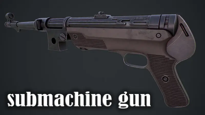 Картечен пистолет MP 38 40 3d модел Unity UNREAL ENGINE