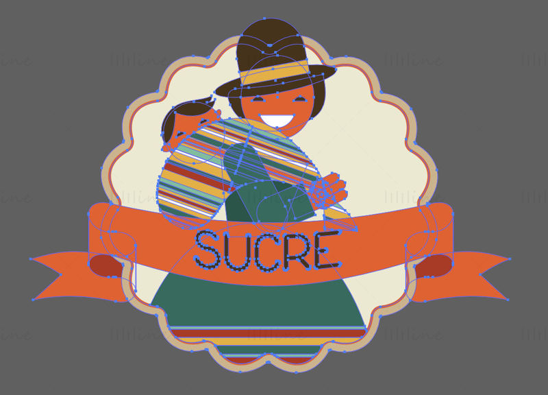 Sucre City iconic elements vector eps png