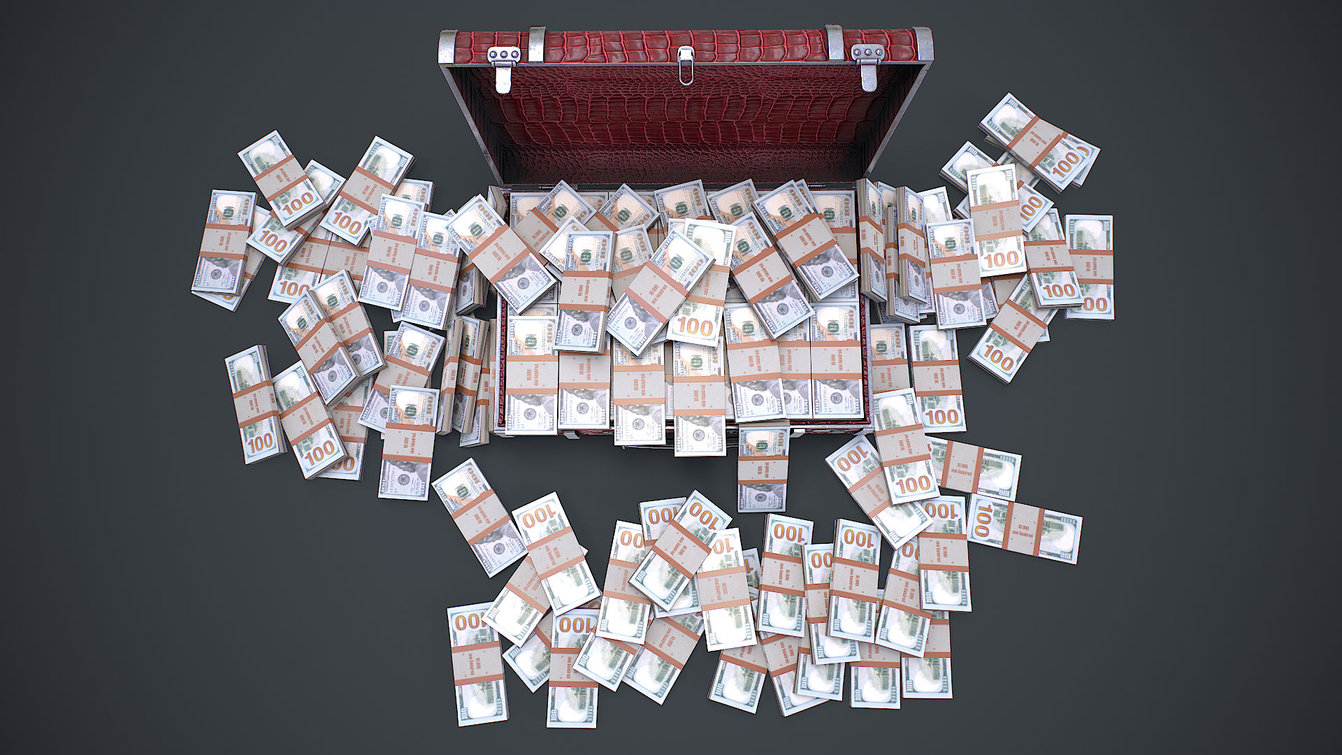 Suitcase With Money 3D Model