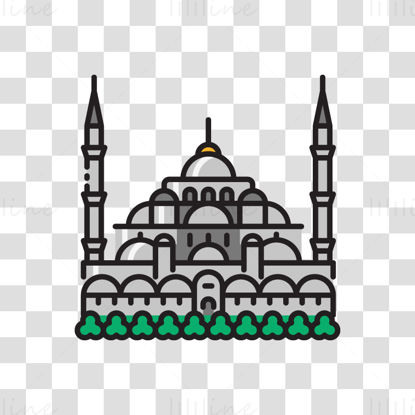 Sultan Ahmed Mosque vector illustration