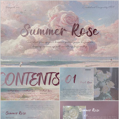 Summer Rose PowerPoint Template