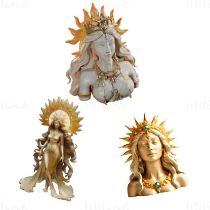 Sun Goddess - Divine Radiance 3D Print Model