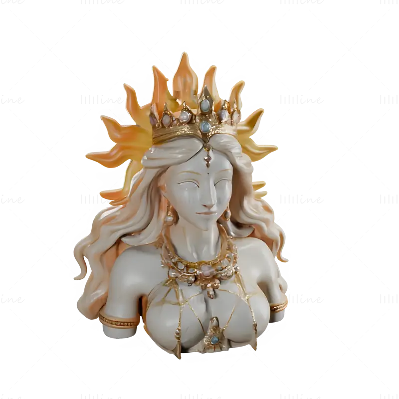 Sun Goddess - Divine Radiance 3D Print Model