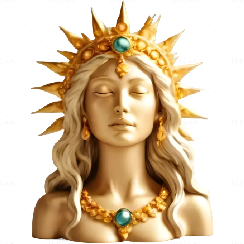 Sun Goddess - Divine Radiance 3D Print Model