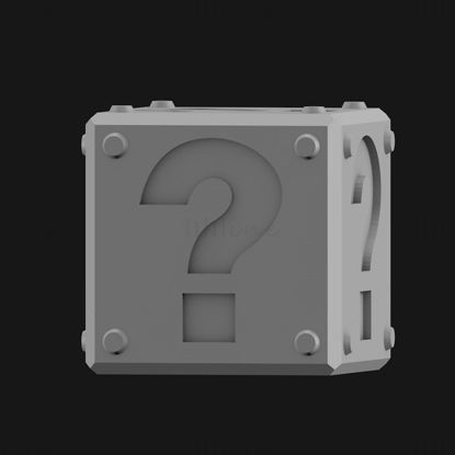 Супер Марио блок питања 3Д модел штампања СТЛ