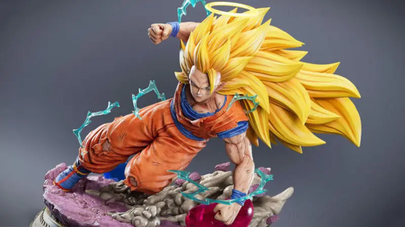 Modelo de impresión 3D STL de Super Saiyan 3 Goku