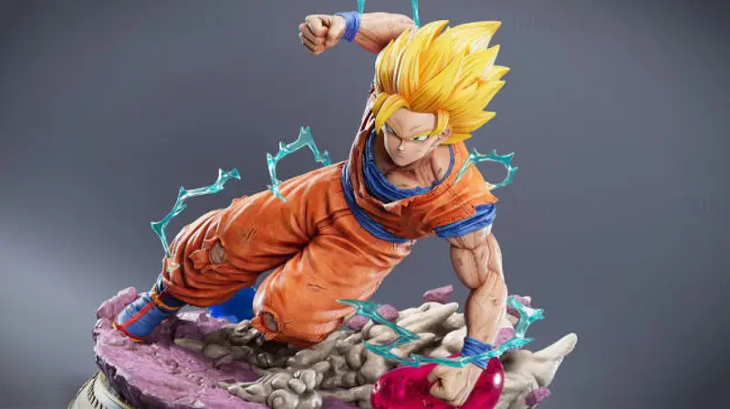 Super Saiyan 3 Goku 3D Impressão Modelo STL