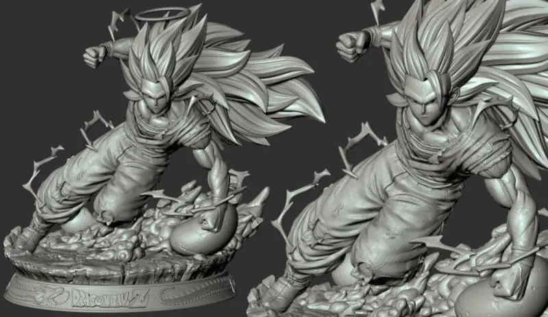 Super Saiyajin 3 Goku 3D-Druck Modell STL