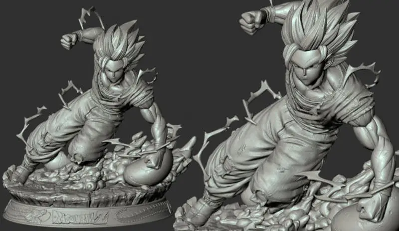 Modelo de impresión 3D STL de Super Saiyan 3 Goku