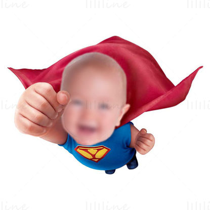 Superbaby superman baby transparent photo template mock up