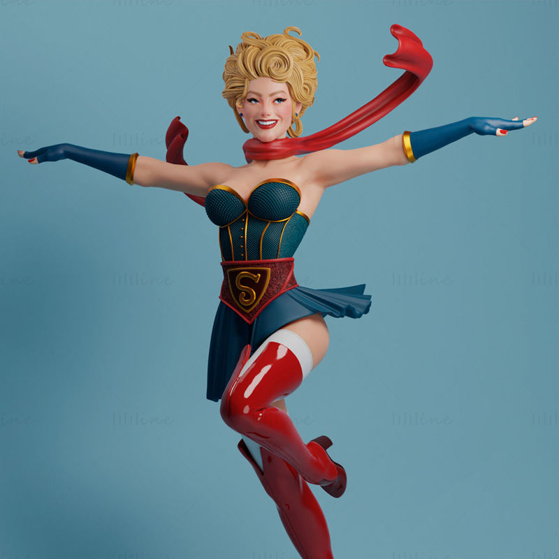 Supergirl Marvel 3D Model Ready to Print STL