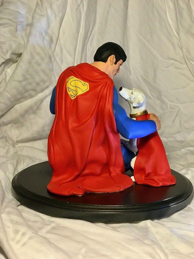 Modelo de impresión 3D de Superman y Perro Krypton