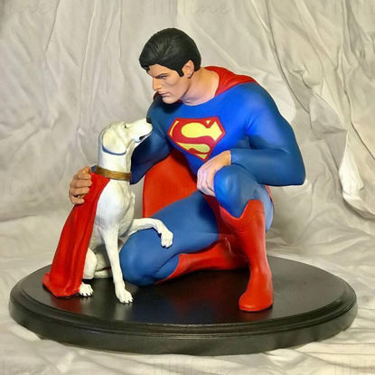 Modèle d'impression 3D de Superman et Dog Krypton